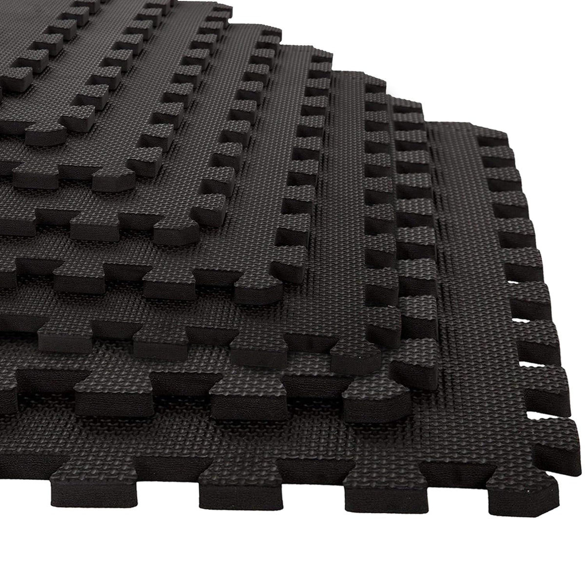 Xtrim Puzzle Exercise Mat, 8 Tiles & 12 Borders, HighDensity Eva Foam Mat, Interlocking Tiles, Shock Proof, Protective Flooring