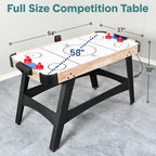 SereneLife 58 Air Hockey Game Table, w/ Built-in Score Tracker & Puck Dispenser, Digital LED Scoreboard & Accessories