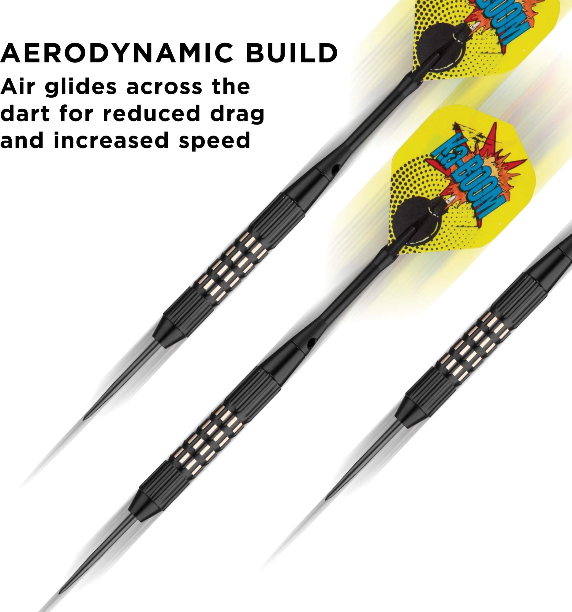 Viper Comix Steel Tip Darts: Ka-Boom (Black), 22 Grams