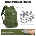 Jueachy Tactical Backpack For Men Hiking Day Pack Molle Military Rucksack Waterproof 30L Edc Bag With Usa Flag Patch Green