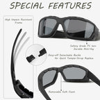 Sol Pro Powersports Goggle, Anti-Fog Safety Motorcycle Riding Sunglasses Foam Padded, Dustproof, Windproof, Hunting, Hiking, Mow