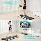 Deerrun Walking Pad, 2025 Smart Under Desk Treadmill, Mini Walk Pads For Home/Office, 2 In 1 Walking Pad Treadmills With Led Dis