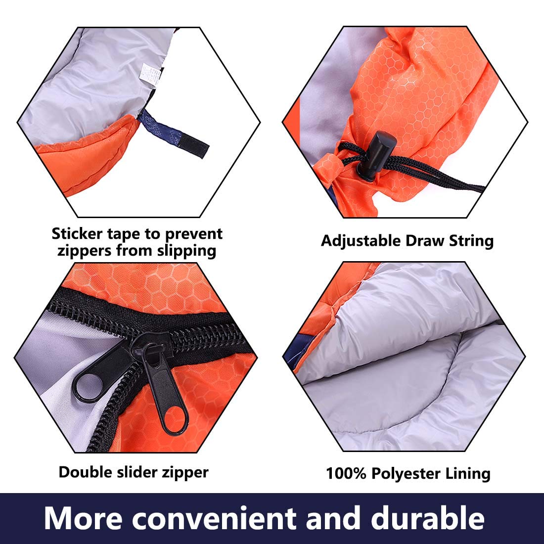 Kuzmaly Camping Sleeping Bag 3 Seasons Lightweight &Waterproof With Compression Sack Camping Sleeping Bag Indoor & Outdoor For A