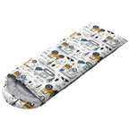 Datura Home Kids Sleeping Bag For Boys Girls,Construction Truck Print-Lightweight Warm Portable Outdoor Indoor-Waterproof Cold W