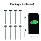 Holdia 8 Pcs Drillable Tent Stakes 12''  Hex Pegs  Heavy Duty Metal Tent Anchors & Camping Spikes With 17Mm Hex Drill Adapter An