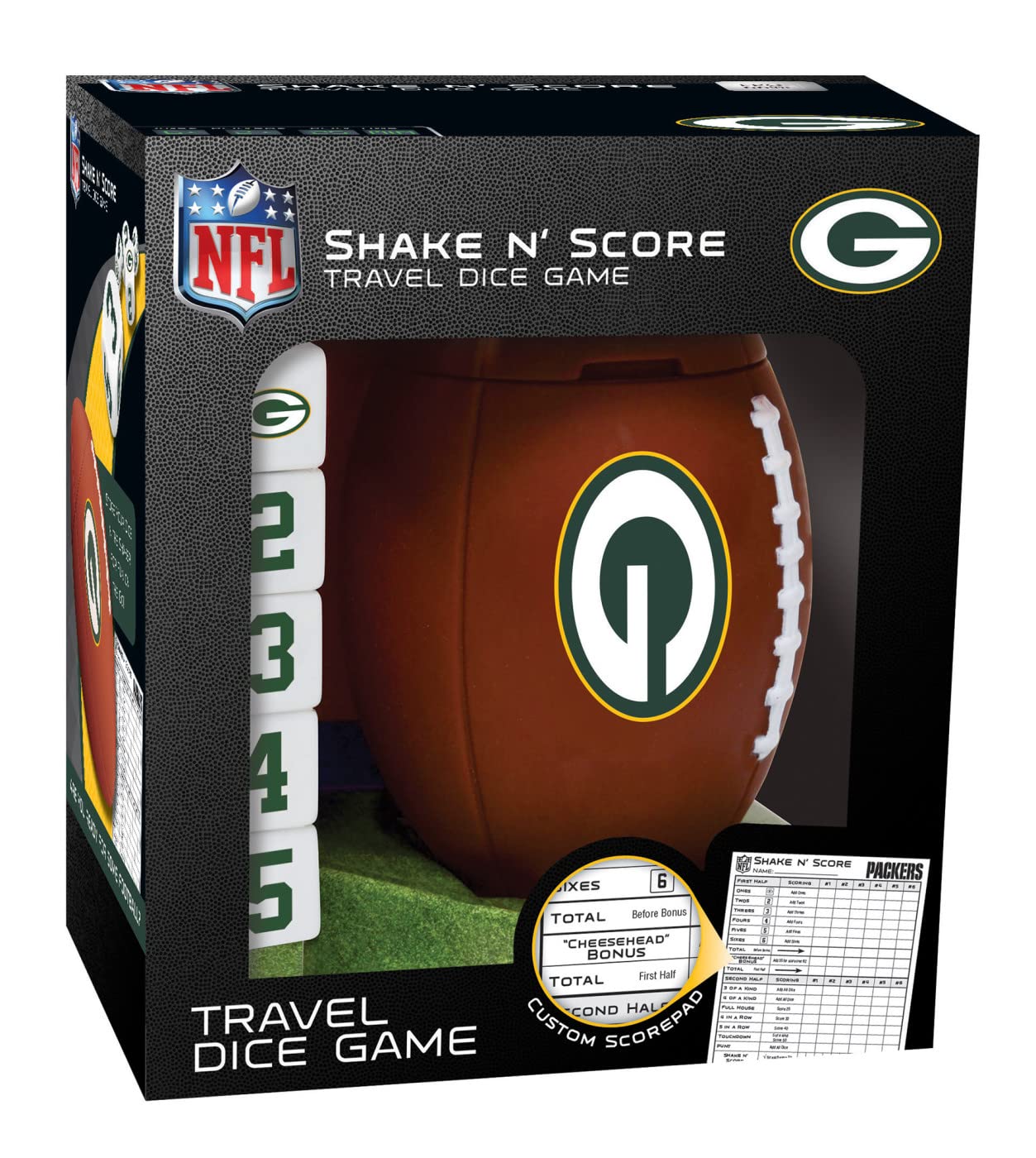 MasterPieces NFL Green Bay Packers Shake N' Score Travel Dice Game