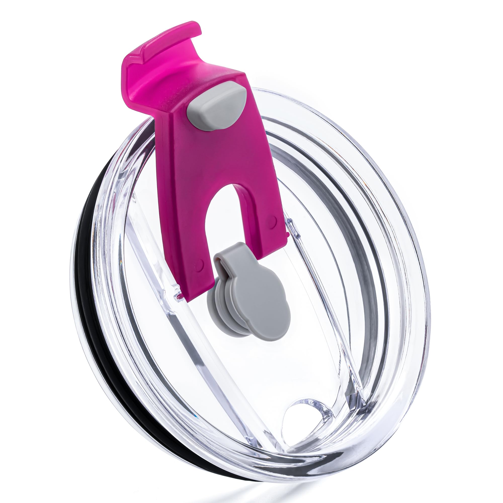 Prurex Tumbler Lids - Replacement Lids for Yeti Rambler, Rtic & More - Straw Friendly, Magenta Cup Cover