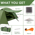 Clostnature Polaris Lightweight Backpacking Tent - 2 Person Ultralight Waterproof Camping Tent, 3 Season Large Size Easy Setup T