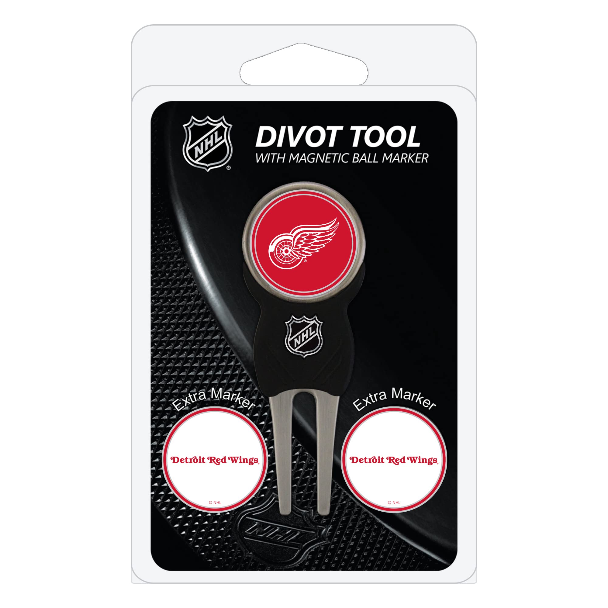 Team Golf Nhl Detroit Red Wings Divot Tool Pack With 3 Golf Ball Markers Divot Tool With 3 Golf Ball Markers Pack, Markers Are R