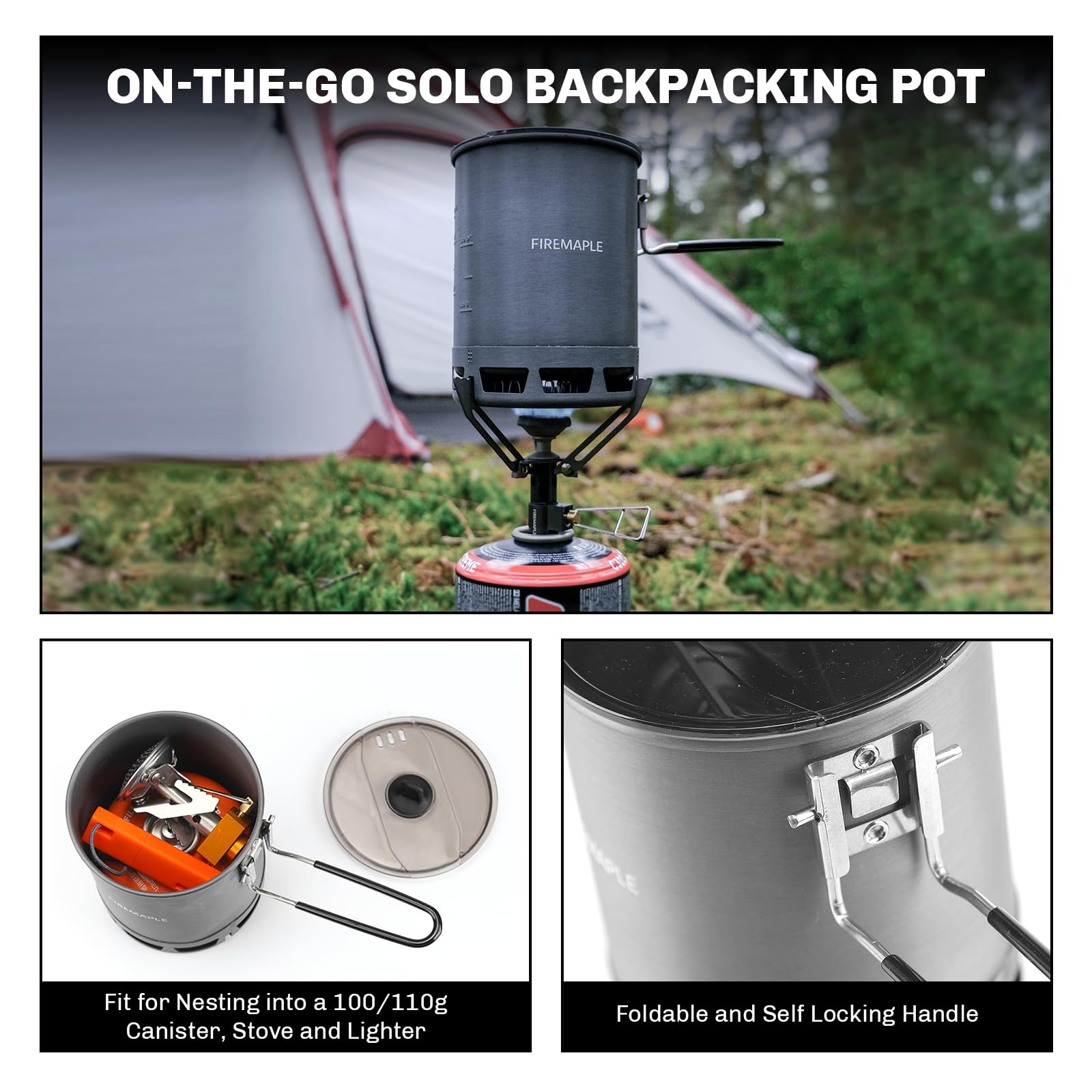 Fire-Maple 600Ml G3 Petrel Ultralight Camping Pot Lightweight Outdoor High Efficiency Foldable Heat Exchanger Pot Portable For H