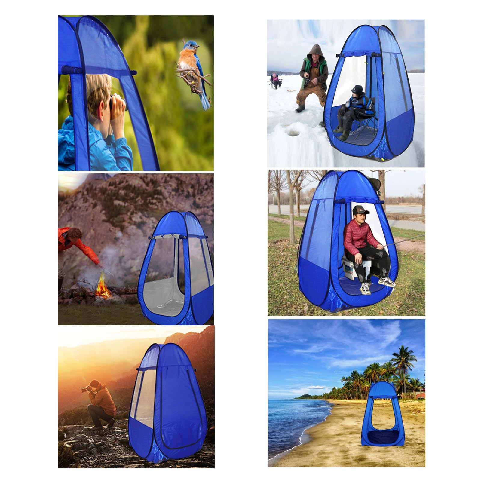 Sports Shelter Weather Tent Single Person Portable Pop Up Tent Pods Outdoor Rainproof & Windproof Double Doors For Watching Spor