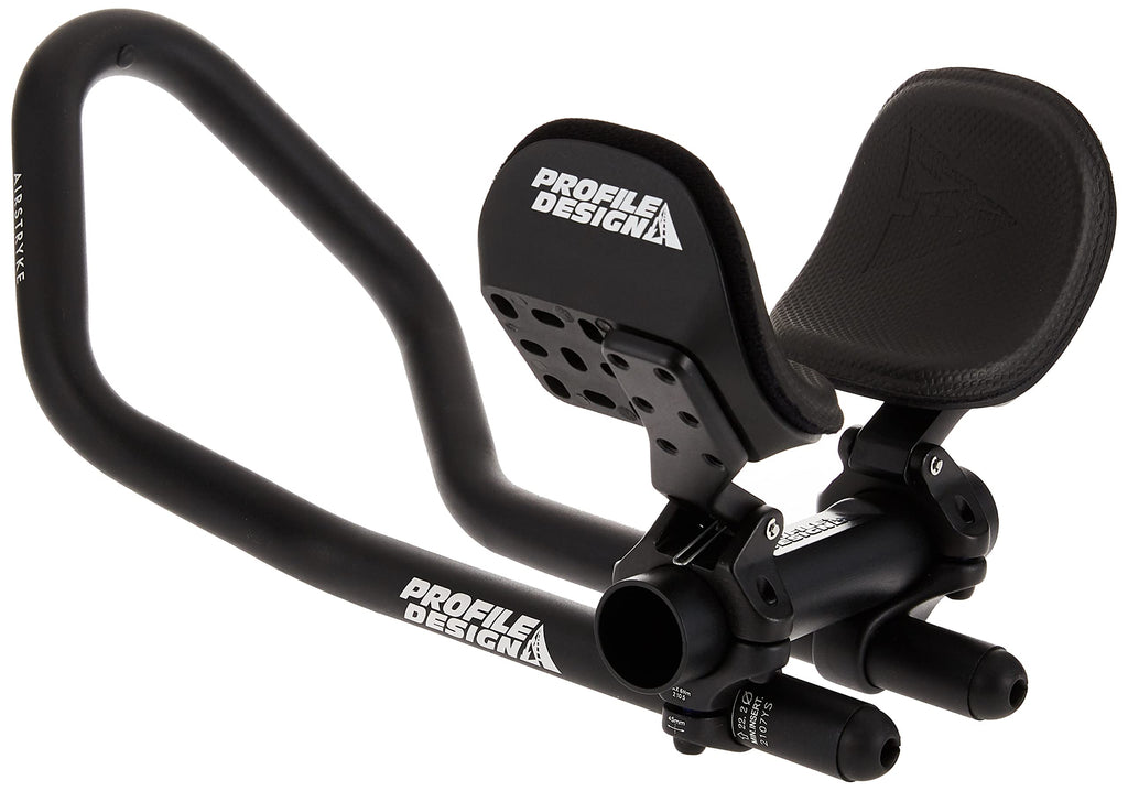 Profile Design Airstryke V2 Aluminum Clip-On Aerobars Ano Matte Black, Adjustable Stack And Reach