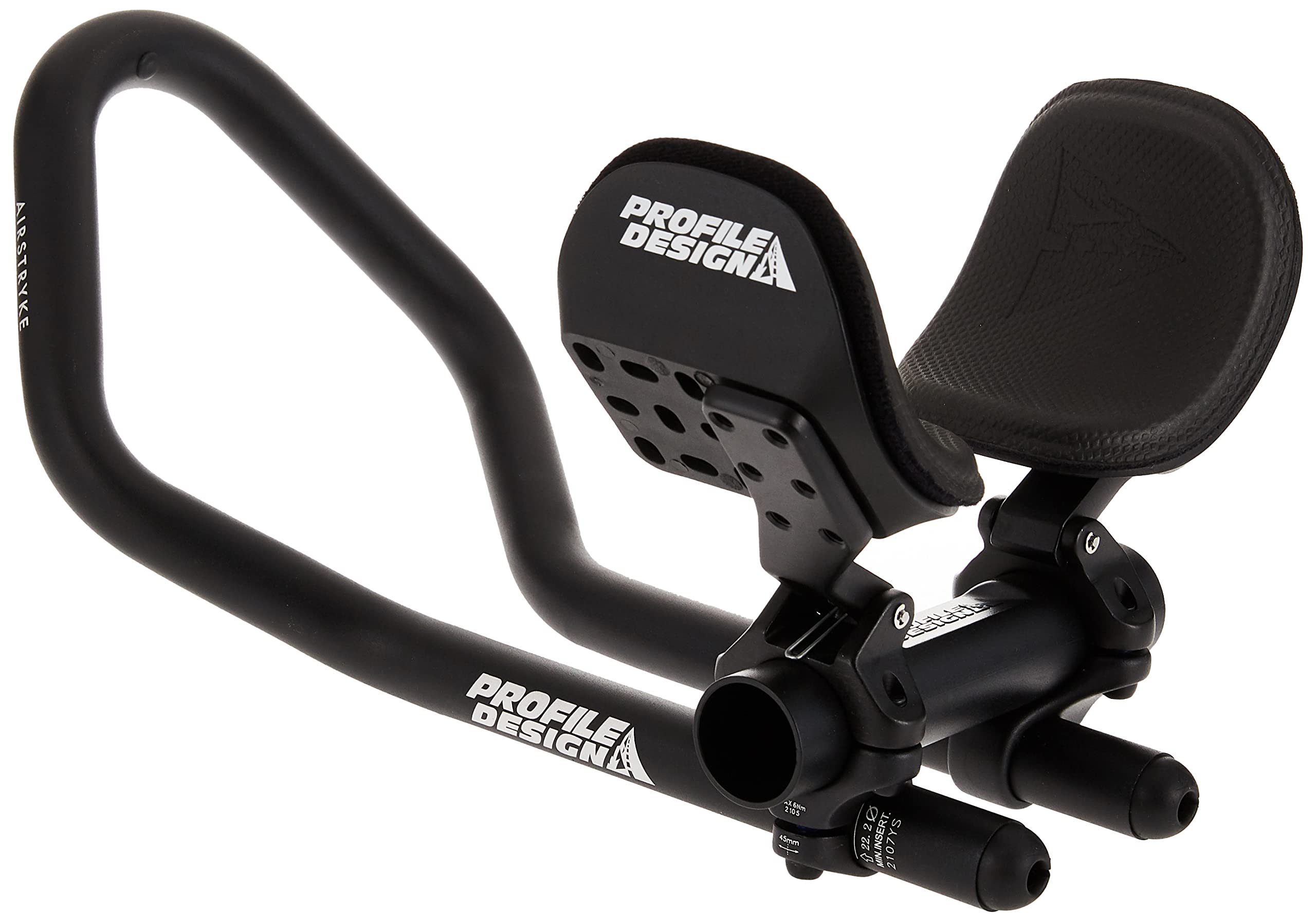 Profile Design Airstryke V2 Aluminum Clip-On Aerobars Ano Matte Black, Adjustable Stack And Reach