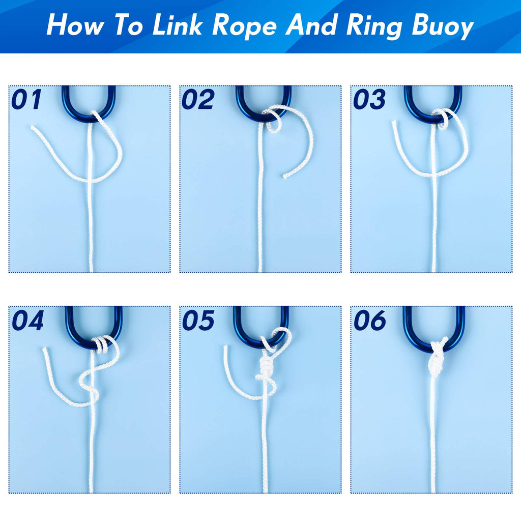 Hollow Braided Polypropylene Line Rope Heaving Line With Spring Hook For Ring Buoy Pool Life Preserver Ring Rope Boat Anchor Rop