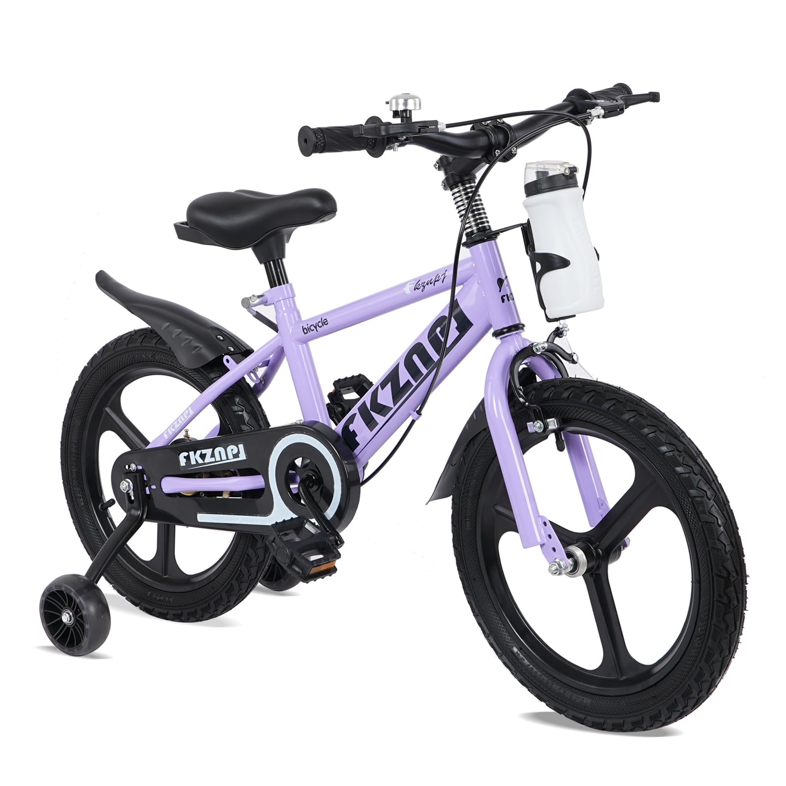 MCFANSHOU 16 inch Girls Bike with Night Glow Training Wheels, Aluminum Alloy Wheel hub,Kettle, Adjustable Seats,This Kids Bike i