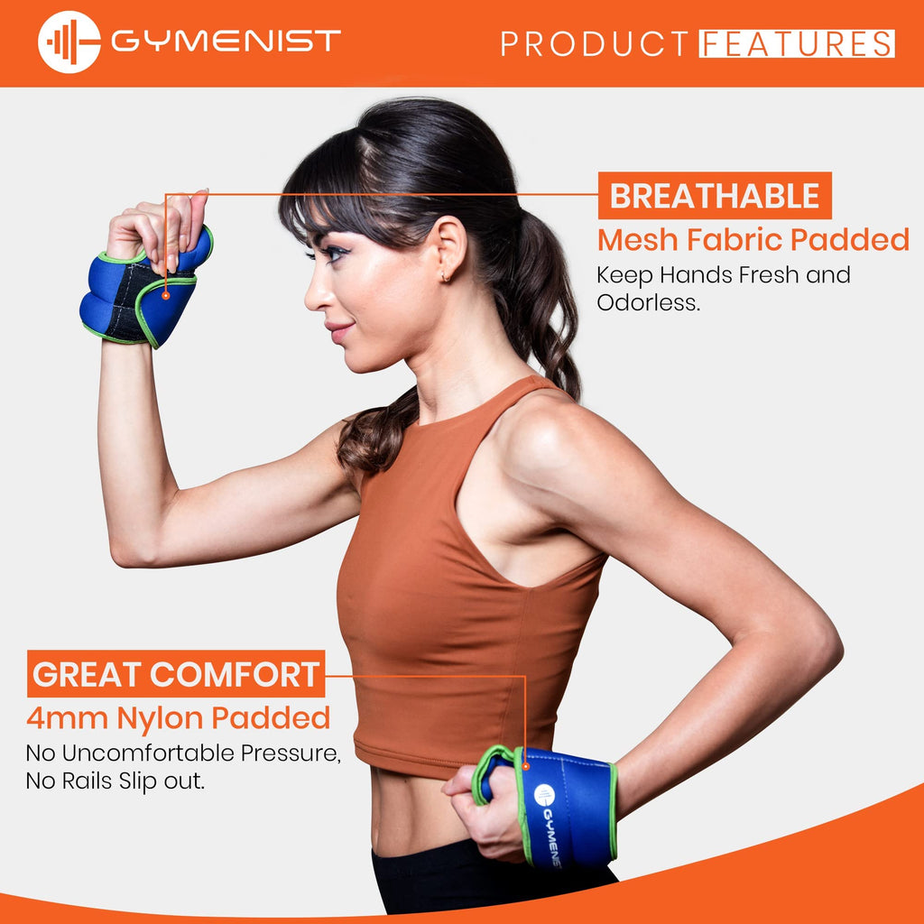Gymenist Pair Of Wrist Weights With Hole For Thumb, Great For Running & All Kind Of Cardio Exercises (3 Lb Pair)