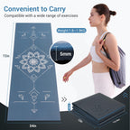Avoalre Foldable Travel Yoga Mat Print | 5Mm Thick Folding Pilates Mat | Non-Slip High Density Floor Exercise Mat For Home Worko