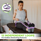 Gradient Fitness Stretching Strap For Physical Therapy, 12 Multi-Loop Stretch Strap 1'' W X 8' L, Neoprene Handles, Physical The