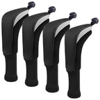 Golf Club Sock Long Neck Mesh Hybrid Putter Headcover Head Covers Interchangeable W/No. Tag (Black 4Pcs)
