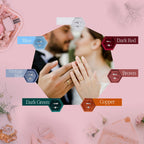 Smileshe Ring Box, Velvet Jewelry Boxes For Proposal Engagement Wedding Ceremony, Hexagon Mini Double Ring Slot Bearer Case With
