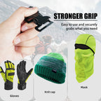Melotough Tactical Glove Holder Work Glove Belt Clip With 2 Alligator Clips For Hiking,Camping,Hunting,Outdoor Activities (Lime