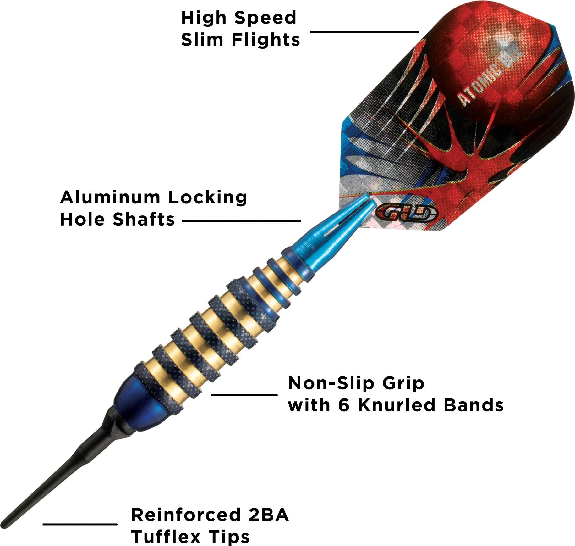 Viper Atomic Bee Soft Tip Darts, Blue, 16 Grams