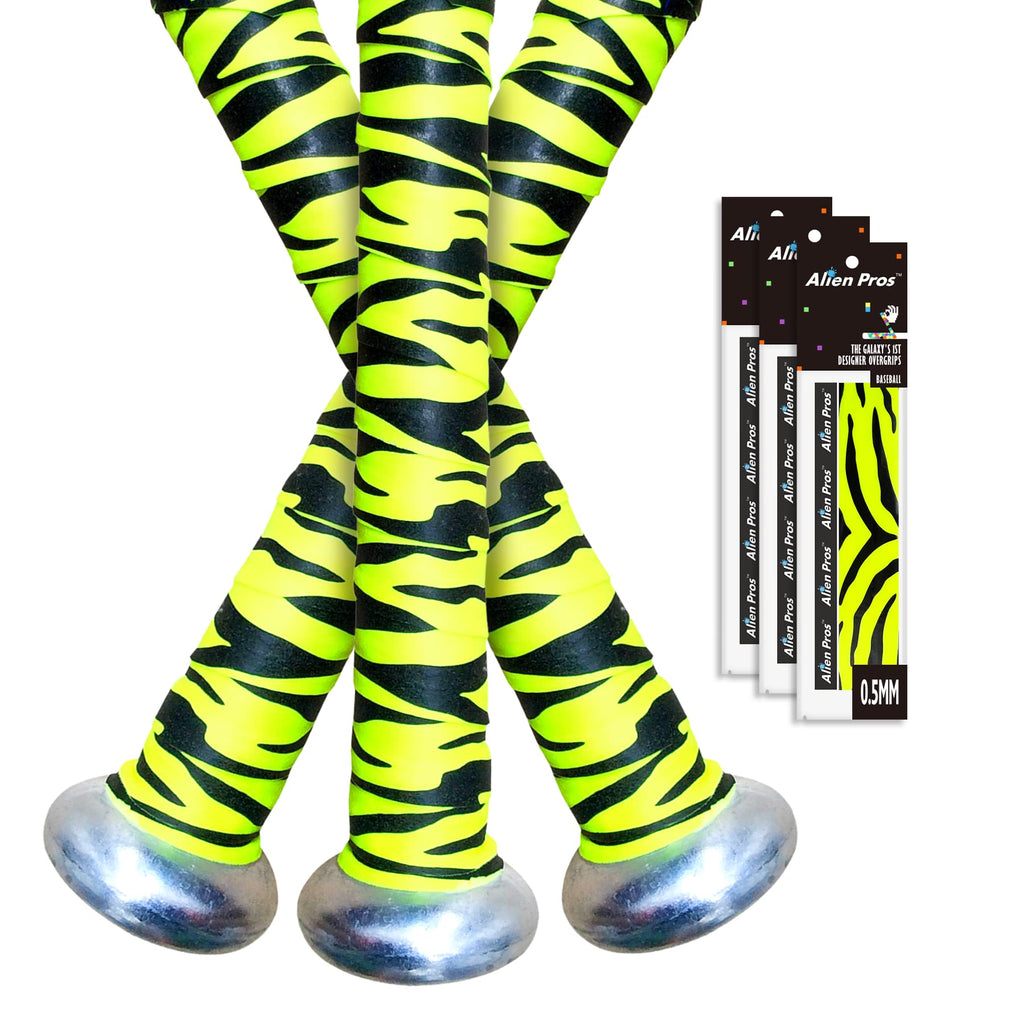 Alien Pros Bat Grip Tape 0.5Mm For Baseball (3-Pack) - Precut And Pro Feel Bat Tape - Replacement For Old Baseball Bat Grip - Wr
