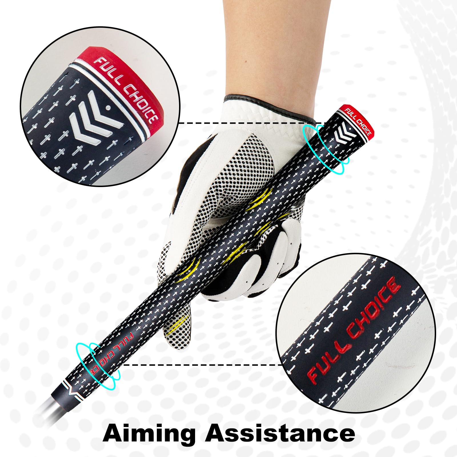 Full Choice Rubber Golf Club Grips, Advanced Texture Control And High Feedback Golf Putter Grips