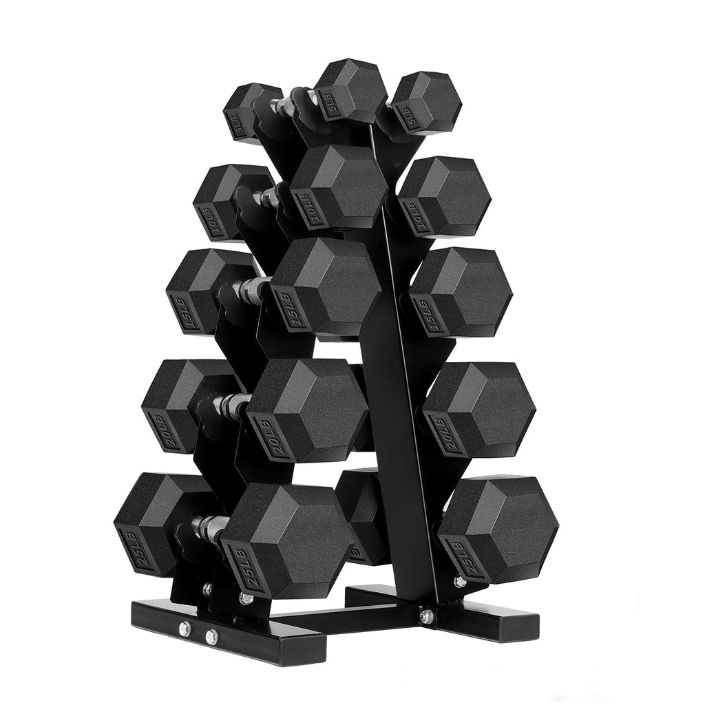Hex Dumbbells Rubber Coated Cast Iron Hex Black Dumbbell Free Weights For Exercises 8 Pounds/Pair