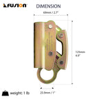 Fusion Climb Dual Rope Grab, Alloy Steel, Safety Protection 25 Kn Ce En 353-2 Ansi Z359.1 Compliant For Heavy Idustry, Roofing,