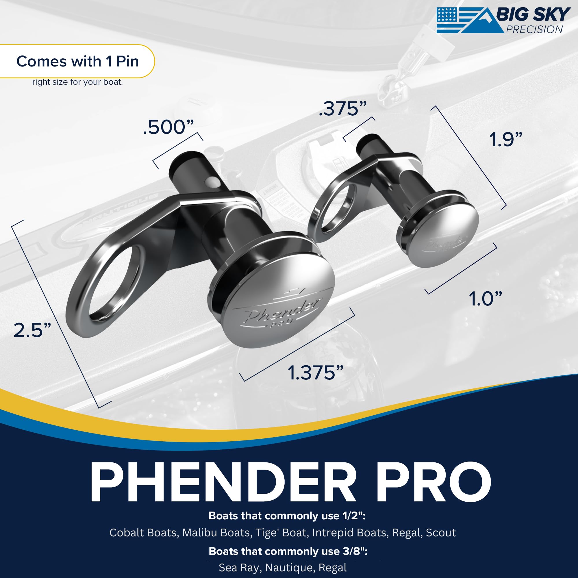 Phender Pro BSPA-1186 Quick Release Fender Set - 3/8