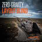 ALPS OutdoorZ Zero-Gravity Layout Blind - Advanced Hunting Blind in Realtree MAX-7, with Flared Fabric, Heavy-Duty Stakes, Padde