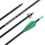 Bowsoul 30Inch Hunting Carbon Archery Arrows With 2.75    High Hardness Vanes Spine 400 For Compound Bow And Recurve Bow (Green