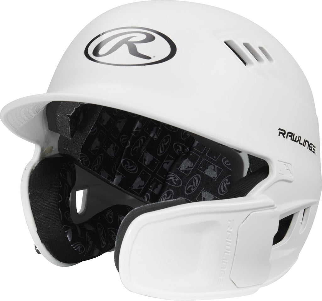 Rawlings | R16 Reversible Ext | Matte Batting Helmet | Reversible Face Guard | Senior | Matte White