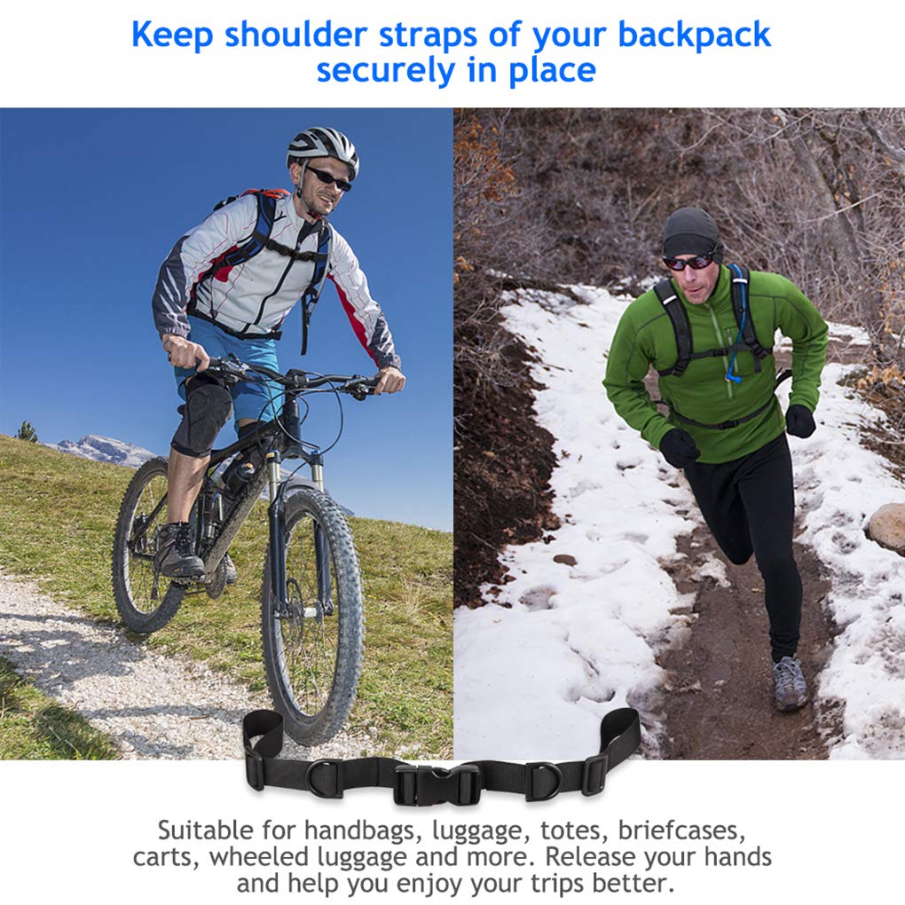 Oziral Backpack Chest Strap [2 Pack] Heavy Duty Adjustable Backpack Sternum Strap Chest Belt With 10 Pieces Zipper Pulls