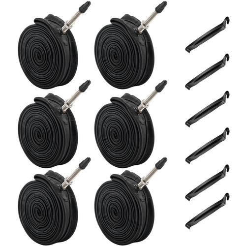 6 Pack 700c Bike Tire Tube 700 x 23c 25c 28c 30c 32c 35c 38c 40c 42c Road Bike Tubes 700C Inner Tube 48mm Presta Valve Butyl Rub