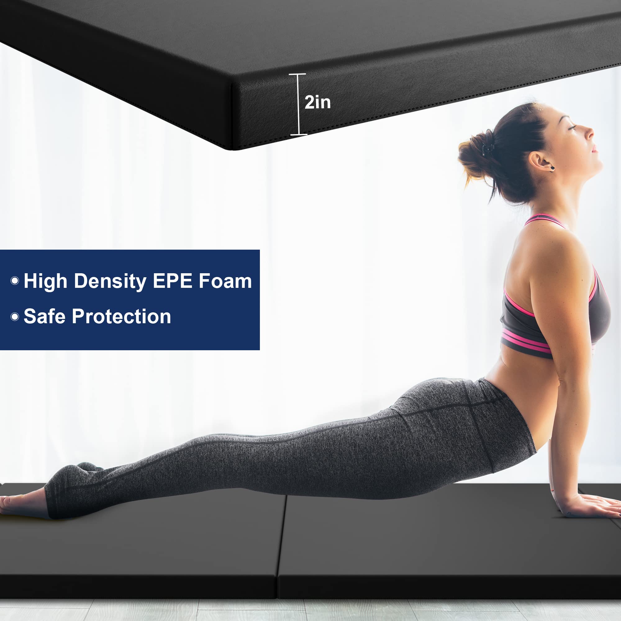 Elevens Gymnastics Mat For Tumbling 10X4X2'', Thick Folding Exercise Mat For Home,Gym Mats For Home Workout, Tumbling Mats For K
