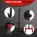 F2C Max Load 550Lbs Pair Of Adjustable 40''-66'' Squat Rack Sturdy Steel Squat Barbell Free Bench Press Stands Gym/Home Gym Port