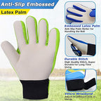 Jalunth Soccer Goalkeeper Goalie Gloves Kids Youth Goal Keeper Field Player Glove Boys Girls Ages 7-8 Years Old Anti-Slip Latex