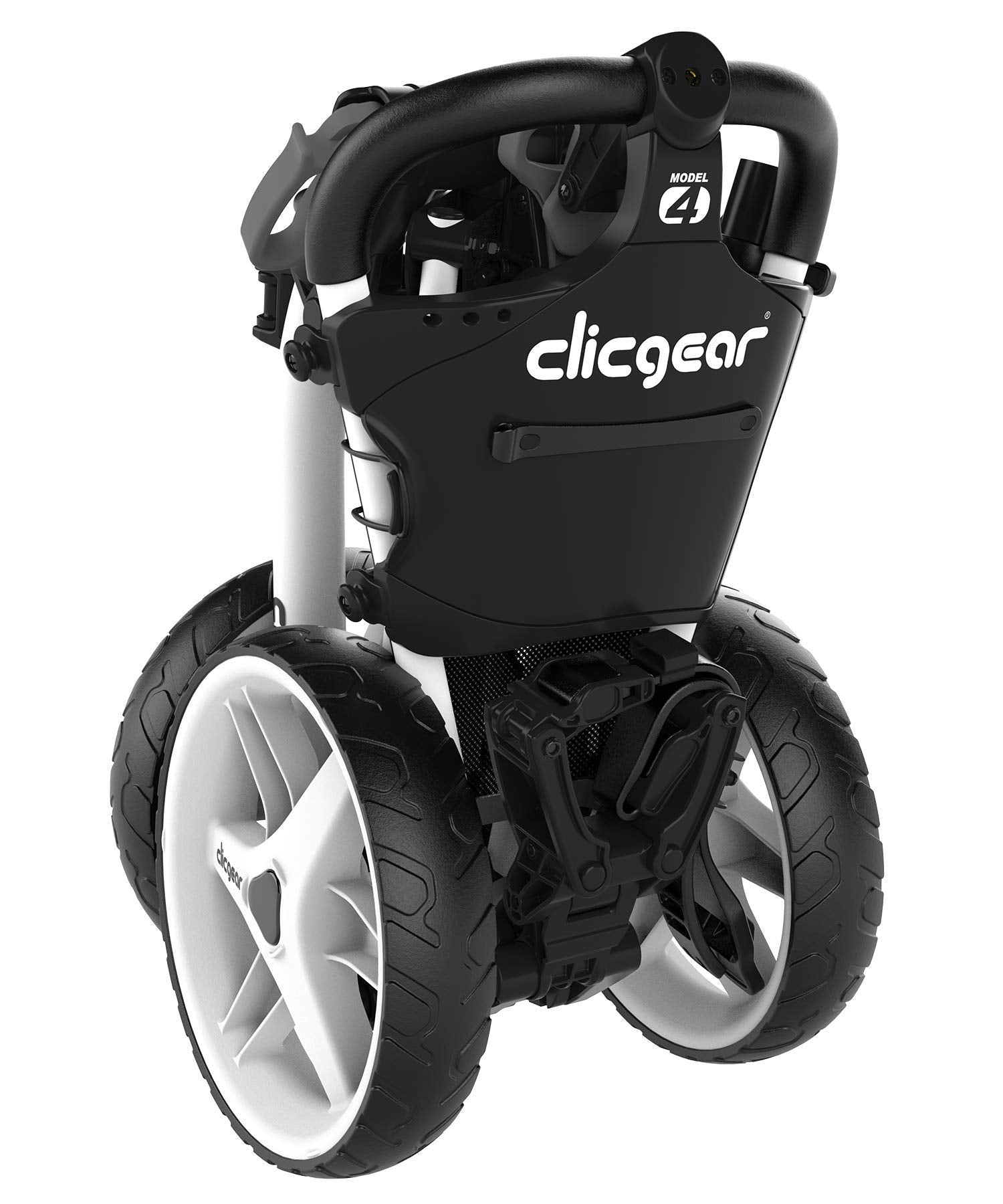 Clicgear Model 4.0 Golf Push Cart, 3-Wheel Foldable Walking Golf Cart (White)