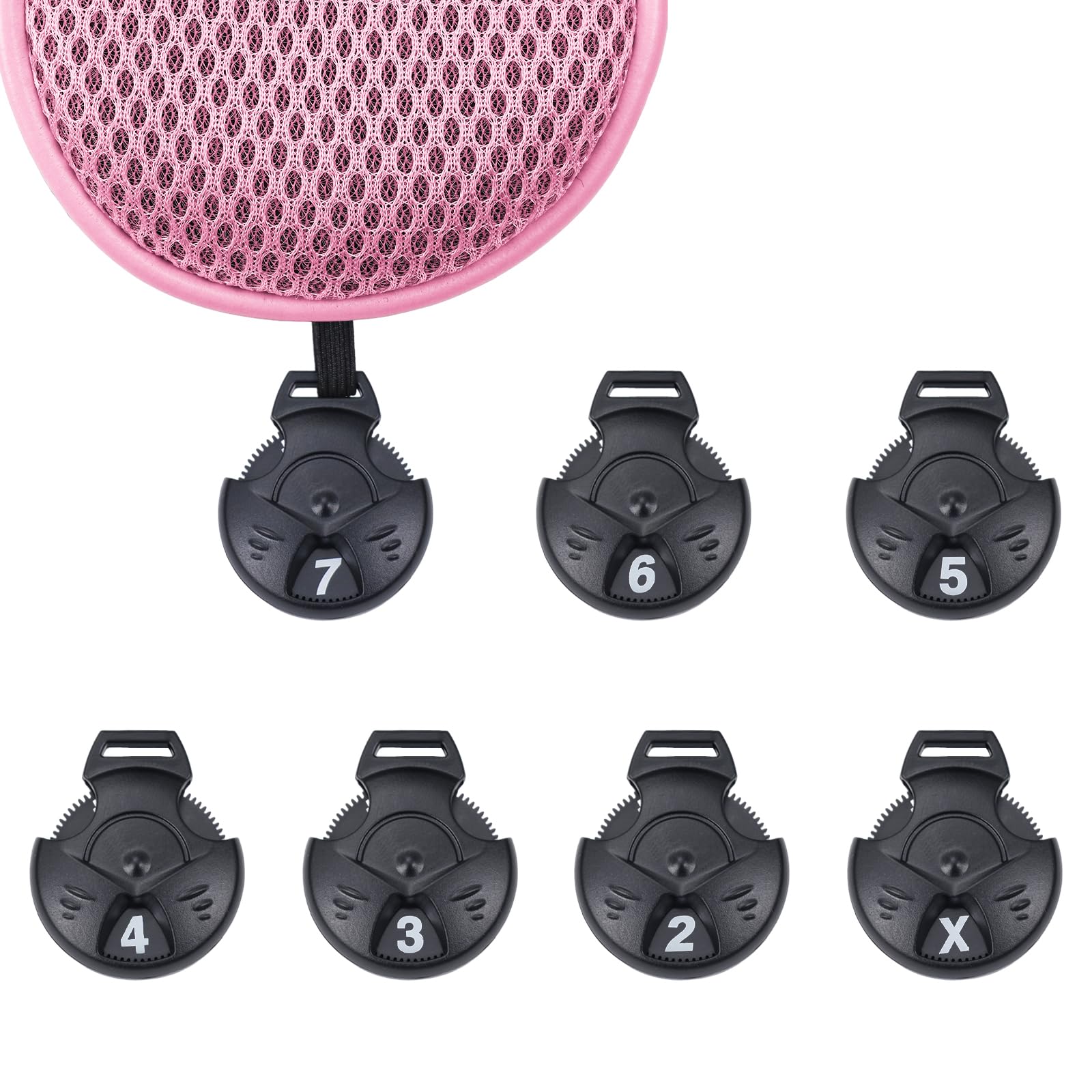 Andux 3Pcs/Pack Long Neck Golf Hybrid Club Head Covers Dial No. Tag Ctmt-02 Pink