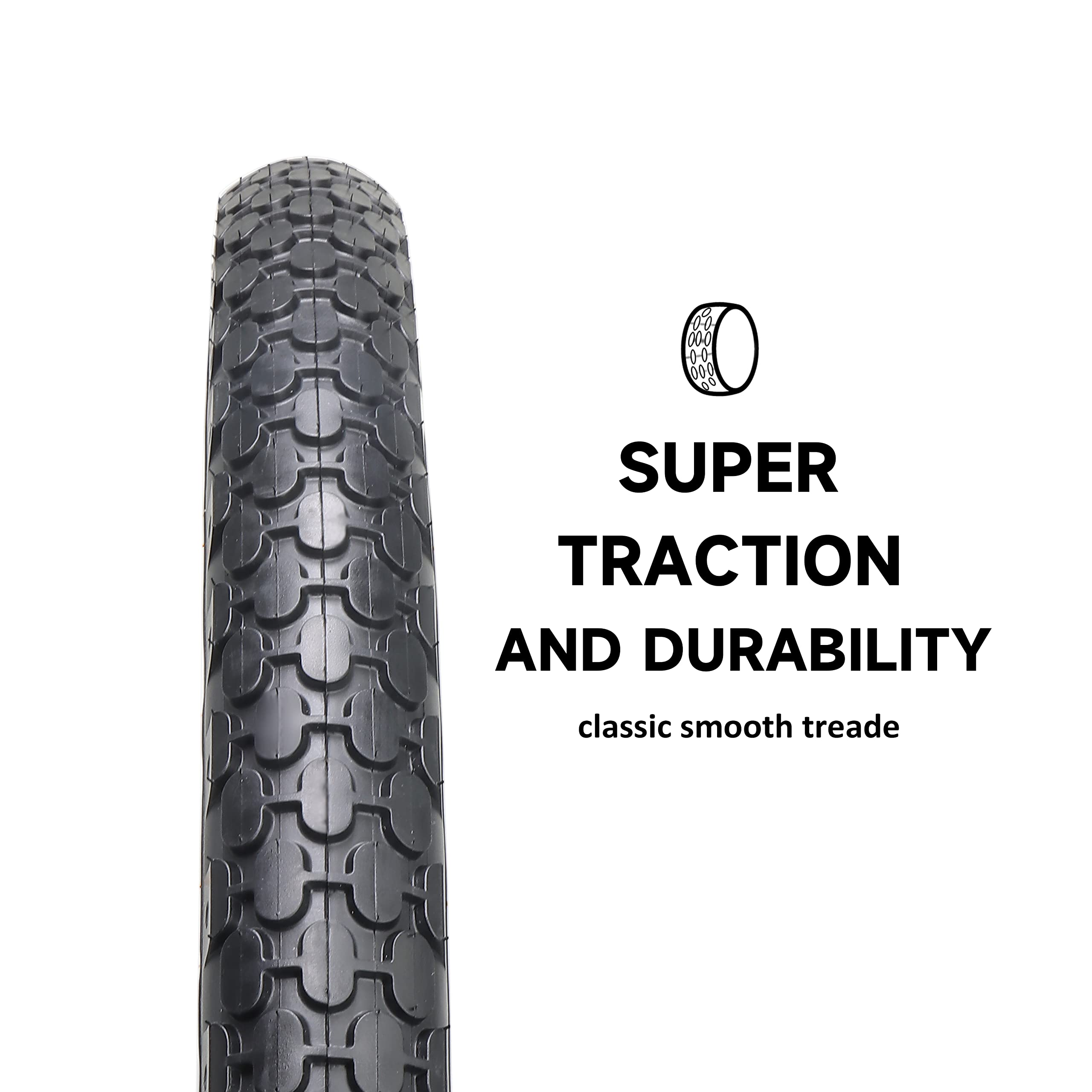 Hycline Bike Tire,26''X2.125''Folding Replacement Tire For Beach Cruiser Bicycle-Black