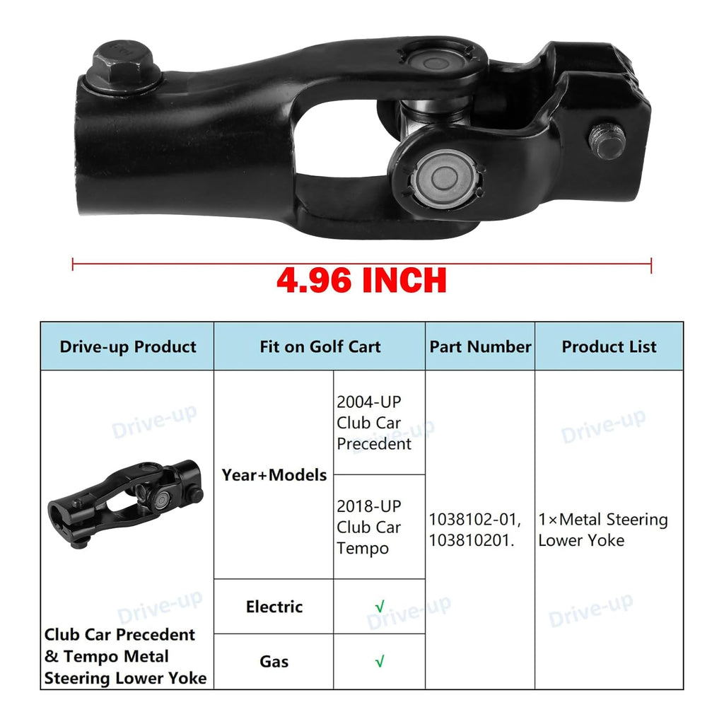 Drive-Up Golf Cart Metal Steering Lower Yoke For Club Car Precedent 2004-Up And Tempo 2018-Up Models 103810201