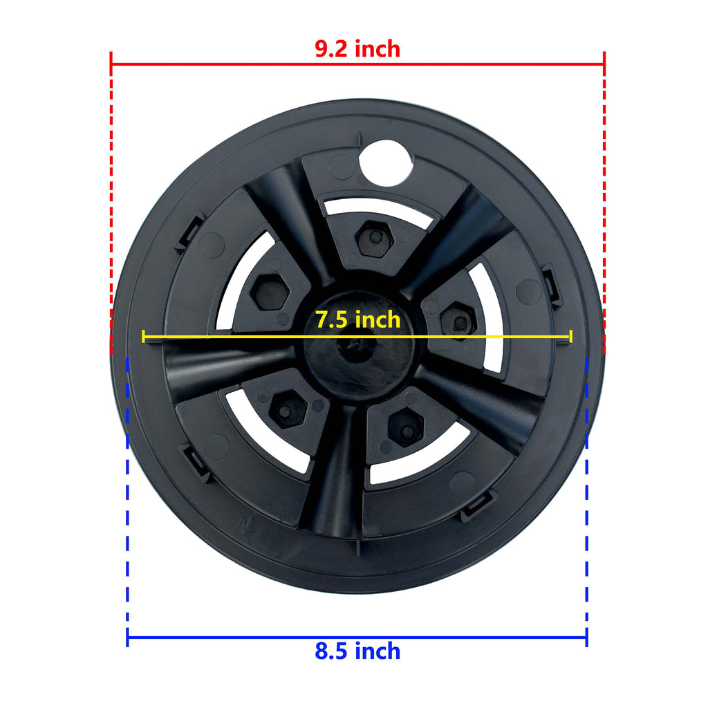 Nokins Golf Cart Ss Wheel Covers Hub Caps For Most Golf Carts 8 Inch(Set Of 4) Chrome Finish, Classic Ss 5-Spoke Style (Black)