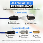 Dockslocks Bike Cable Lock Set With Key Lock, Mounting Bracket, Portable And Compact Anti-Theft Security For Bikes, Scooters And