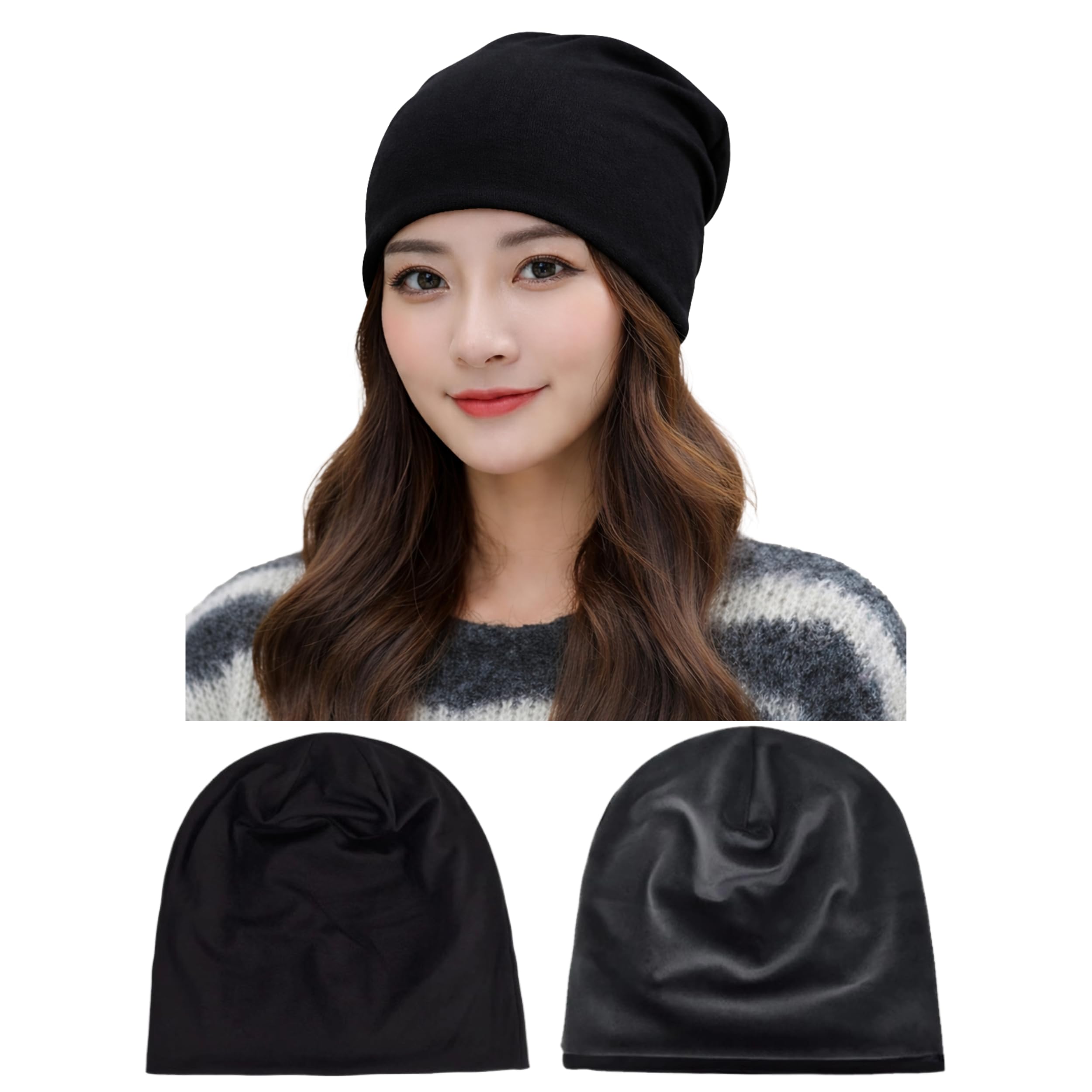 Future Tabs Baggy Bandanna Cap For Men & Women  Black | Winter Cap With Fleece | Aesthetic Unisex Headband | Breathable & Comfo