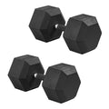 CAP Barbell 100 LB Rubber Coated Hex Dumbbell Hand Weight with Padded Grip - Pair | Comfort Grip