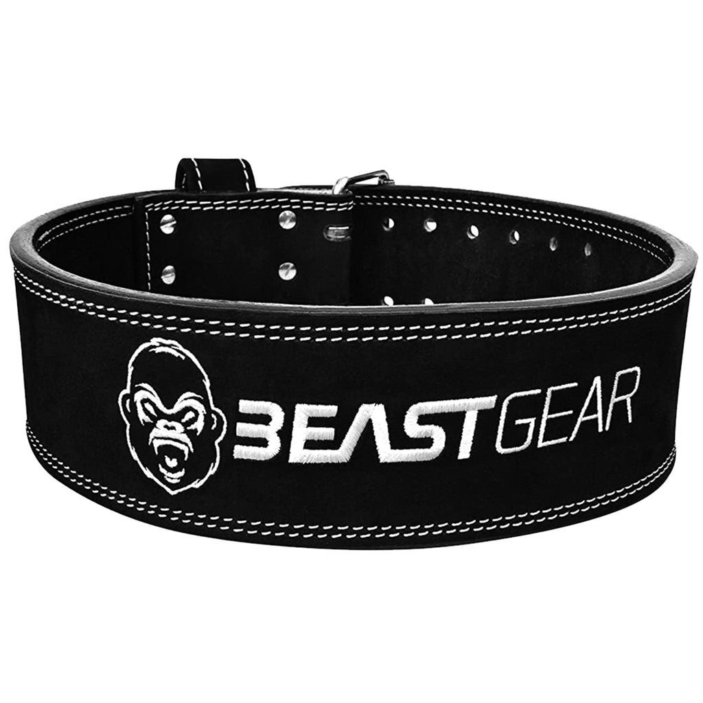 Beast Gear Weight Lifting Belt For Women & Men - Leather Powerbelt With Back And Core Support For Weightlifting, Strength Traini