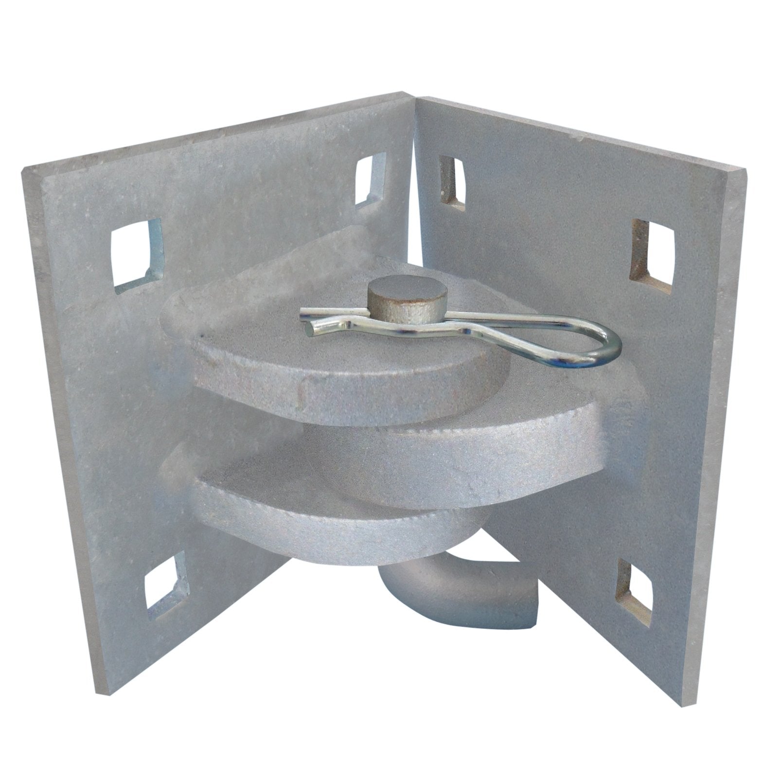 Dock Edge Floating Dock Corner Hinge, Galvanized, 1/4, Gray