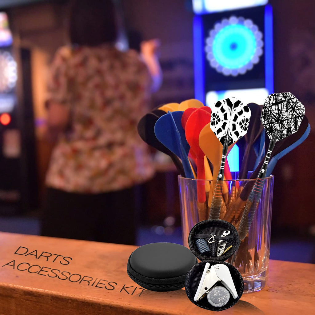 Dart Accessory Kit For Soft Tip And Steel Tip With Dart Rubber O Ring, Dart Sharpener, Dart Wrench Tool, Shaft And Dart Point Re